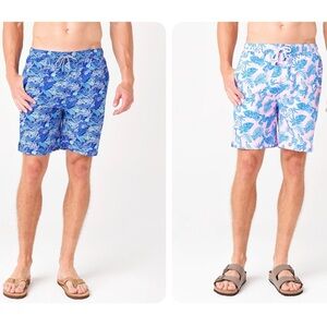 Peter Millar Seaside Bundle Flippers Up and Snake Garden Swim Trunks Size XXL